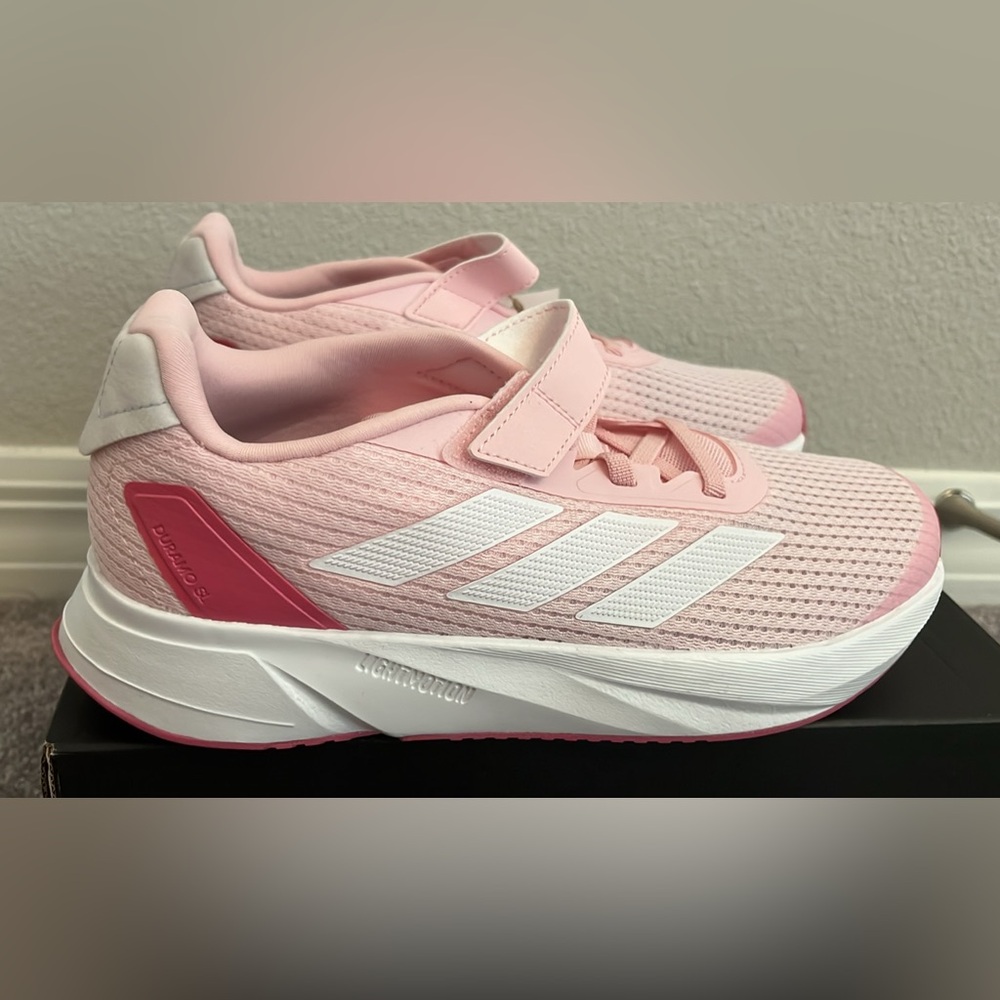 Adidas Youth Light Pink and White Sneakers